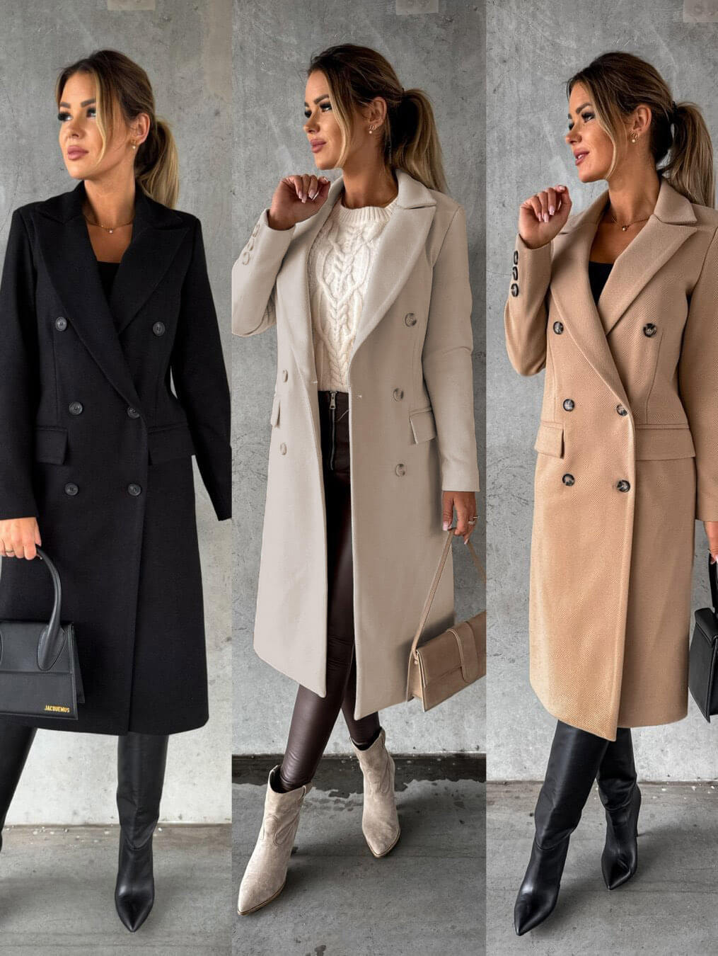 Camila - Sophisticated Solid Color Winter Coat