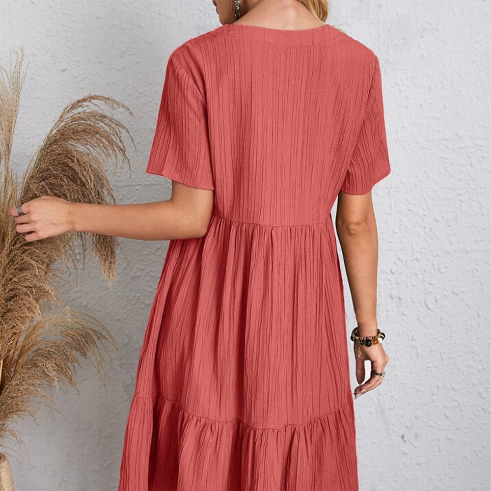 Casual flowy dress with a waist knot