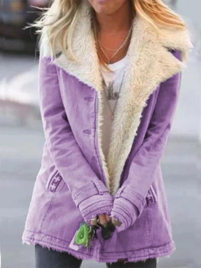 Fiona – Chic Faux Denim Winter Jacket