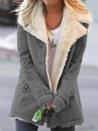 Fiona – Chic Faux Denim Winter Jacket