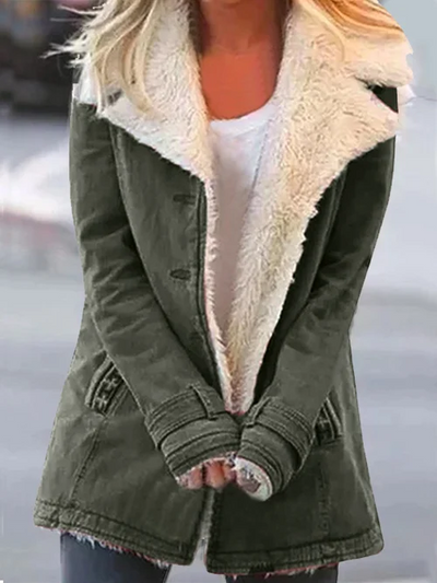 Fiona – Chic Faux Denim Winter Jacket
