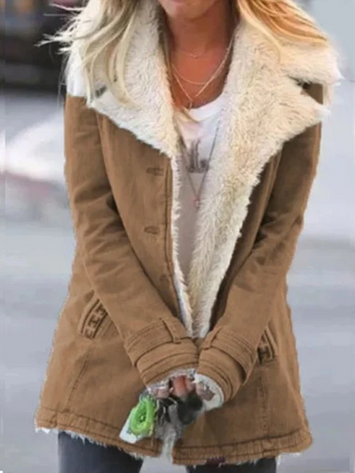 Fiona – Chic Faux Denim Winter Jacket