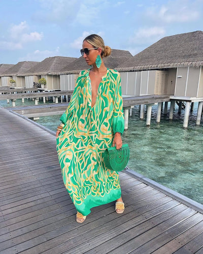 Sophia | Retro Print Bohemian Maxi Dress