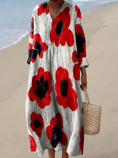 Emily – Elegant Floral Shirt Dress