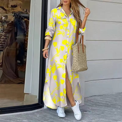 Lucy – Long Printed Shirt Dress