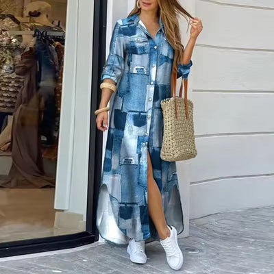 Lucy – Long Printed Shirt Dress