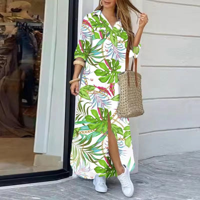 Lucy – Long Printed Shirt Dress