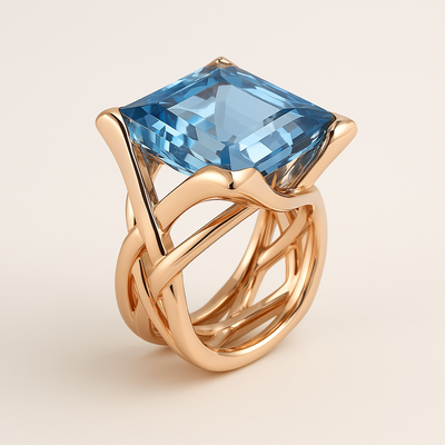 Ada - Inlaid Zirconia Party Cocktail Ring