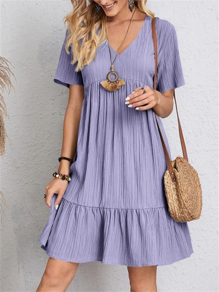 Casual flowy dress with a waist knot