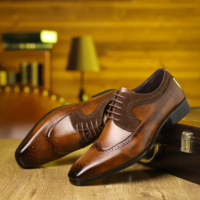 Daniel - Classic Men's Brogue Leather Shoes