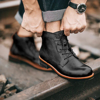 James - Retro High Men's Leather Shoes