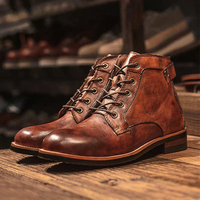 James - Retro High Men's Leather Shoes