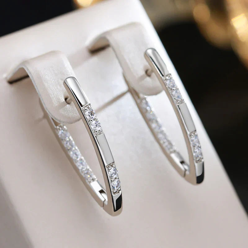 Demi - Sparkling Rose Gold Zircon Earrings for Women