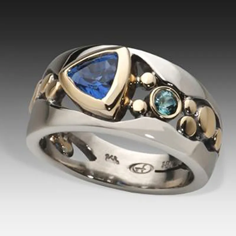 Mariana - Fashionable Triangular Blue Stone Jewelry Ring