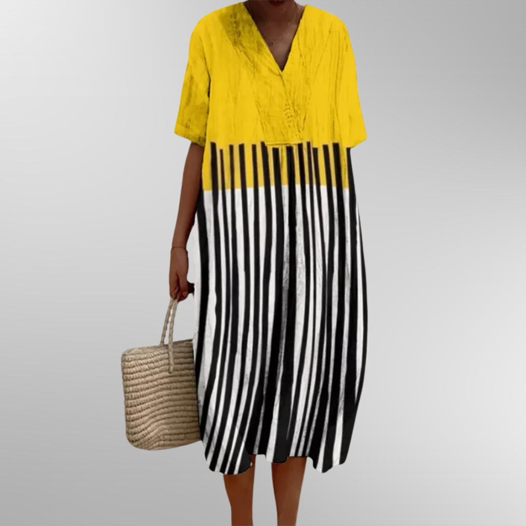 Olivia – Casual Long Striped Skirt