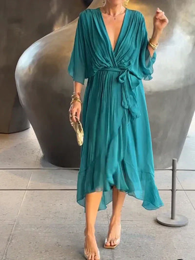 GINEVRA | Elegant Long Dress with Feminine Neckline