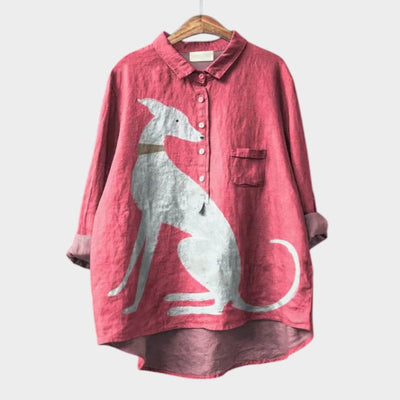 PALMIRA | Oversized Shirt with Dog Design and Everyday Comfort for a Carefree Look