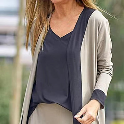 3-Piece Women's Set: Cardigan, Top, and Wide Pants