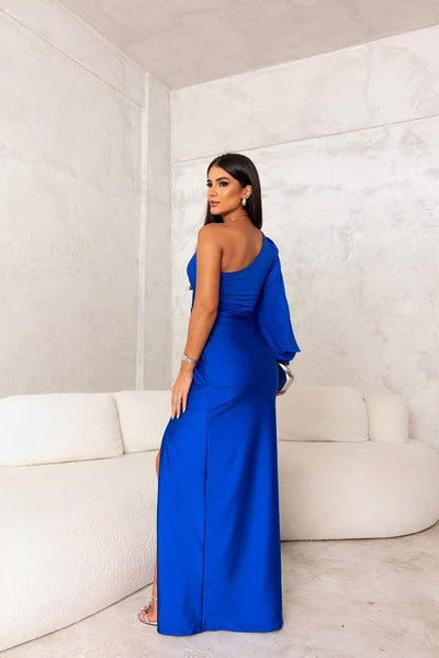 Marielle – Elegant One-Shoulder Satin Dress